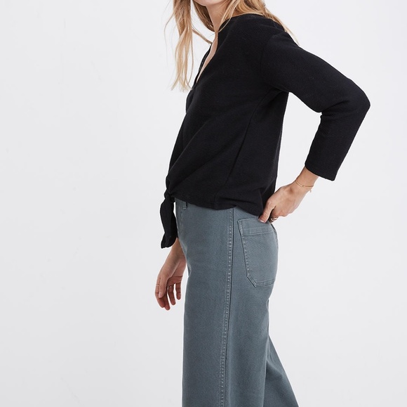 NWT Madewell Plus Long Sleeve Tie Front Top 3X - Picture 2 of 5